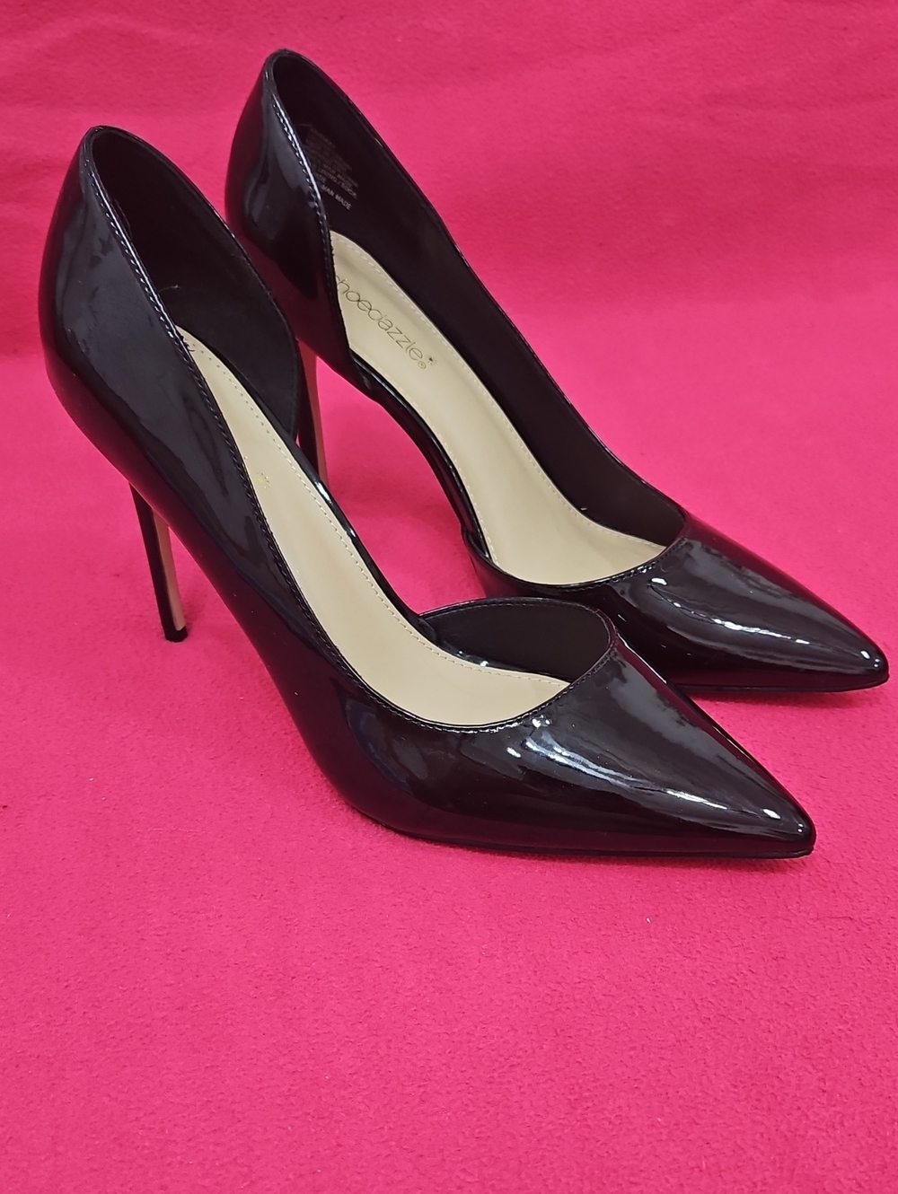 ANNA KAY Black Patent Pointed-Toe Stiletto Pumps
